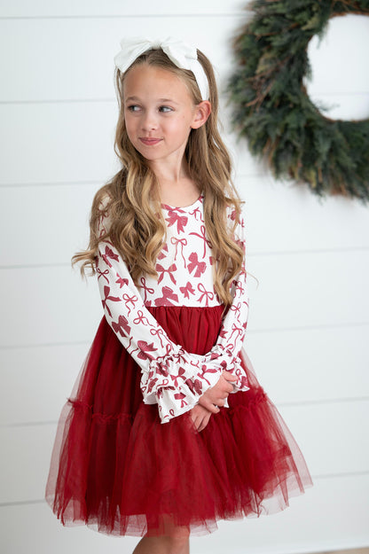 Ella Berry Bow Twirl Dress