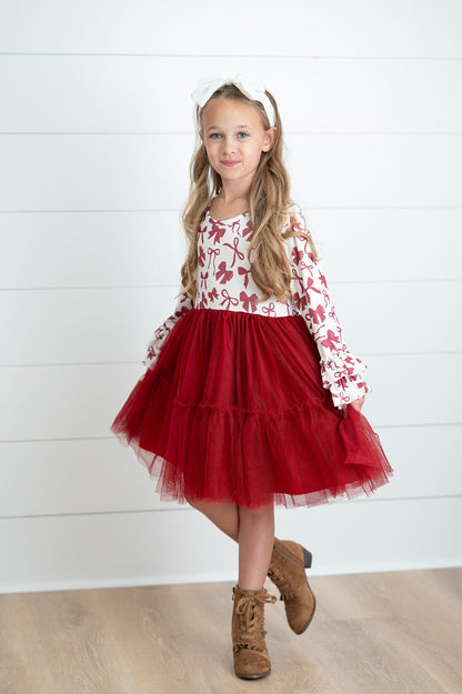 Ella Berry Bow Twirl Dress