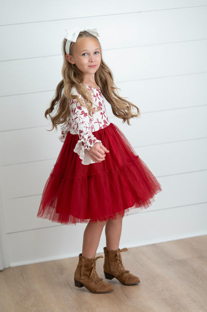 Ella Berry Bow Twirl Dress