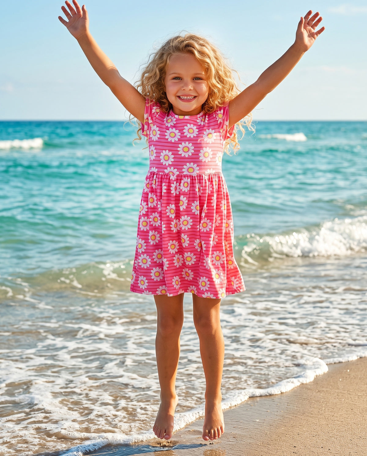 Emma Pink Daisy Flutter Dress