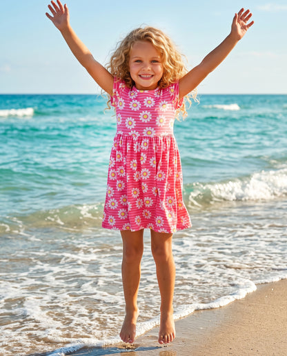 Emma Pink Daisy Flutter Dress