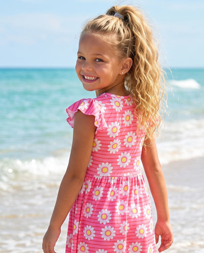 Emma Pink Daisy Flutter Dress