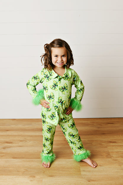 Holiday Green Festive Bow Lounge Set