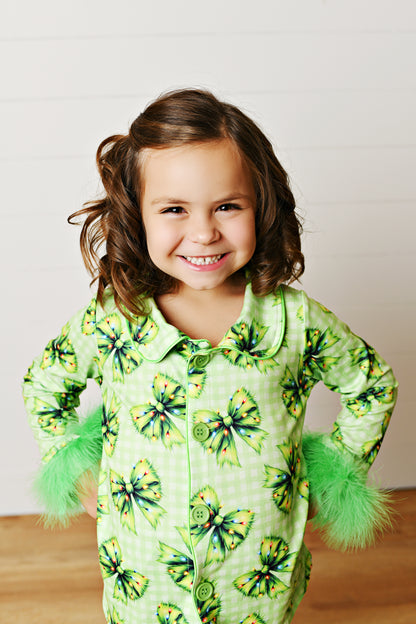 Holiday Green Festive Bow Lounge Set