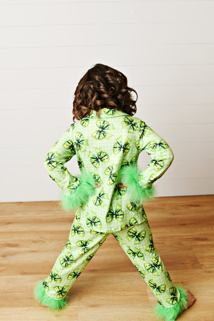 Holiday Green Festive Bow Lounge Set