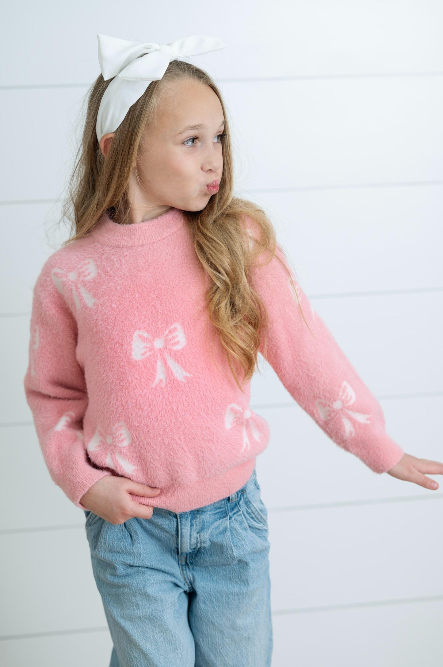 Bow-tiful Pink Sweater