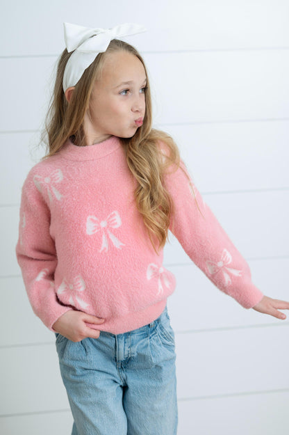 Bow-tiful Pink Sweater