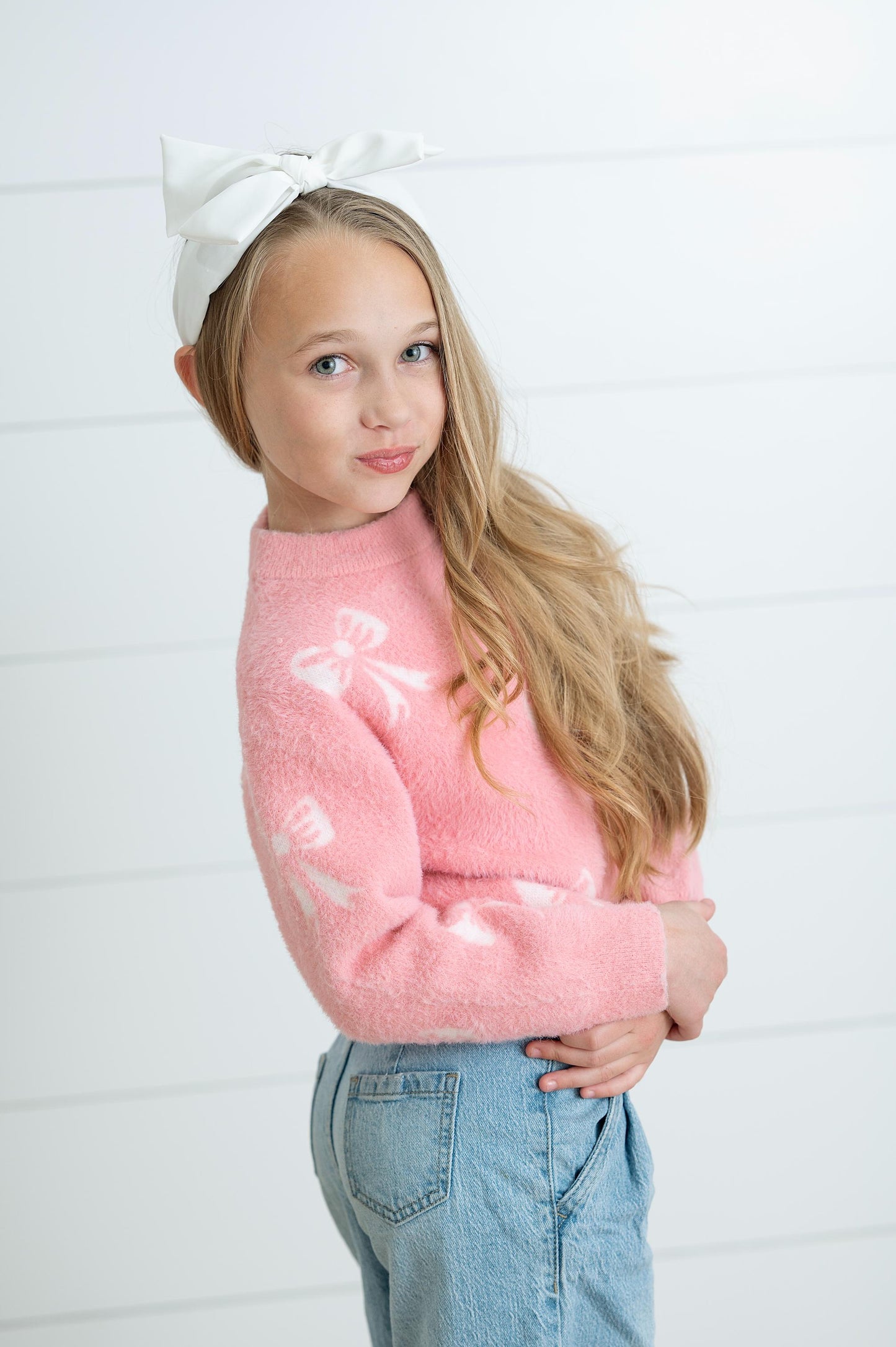 Bow-tiful Pink Sweater