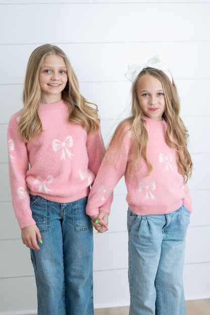 Bow-tiful Pink Sweater
