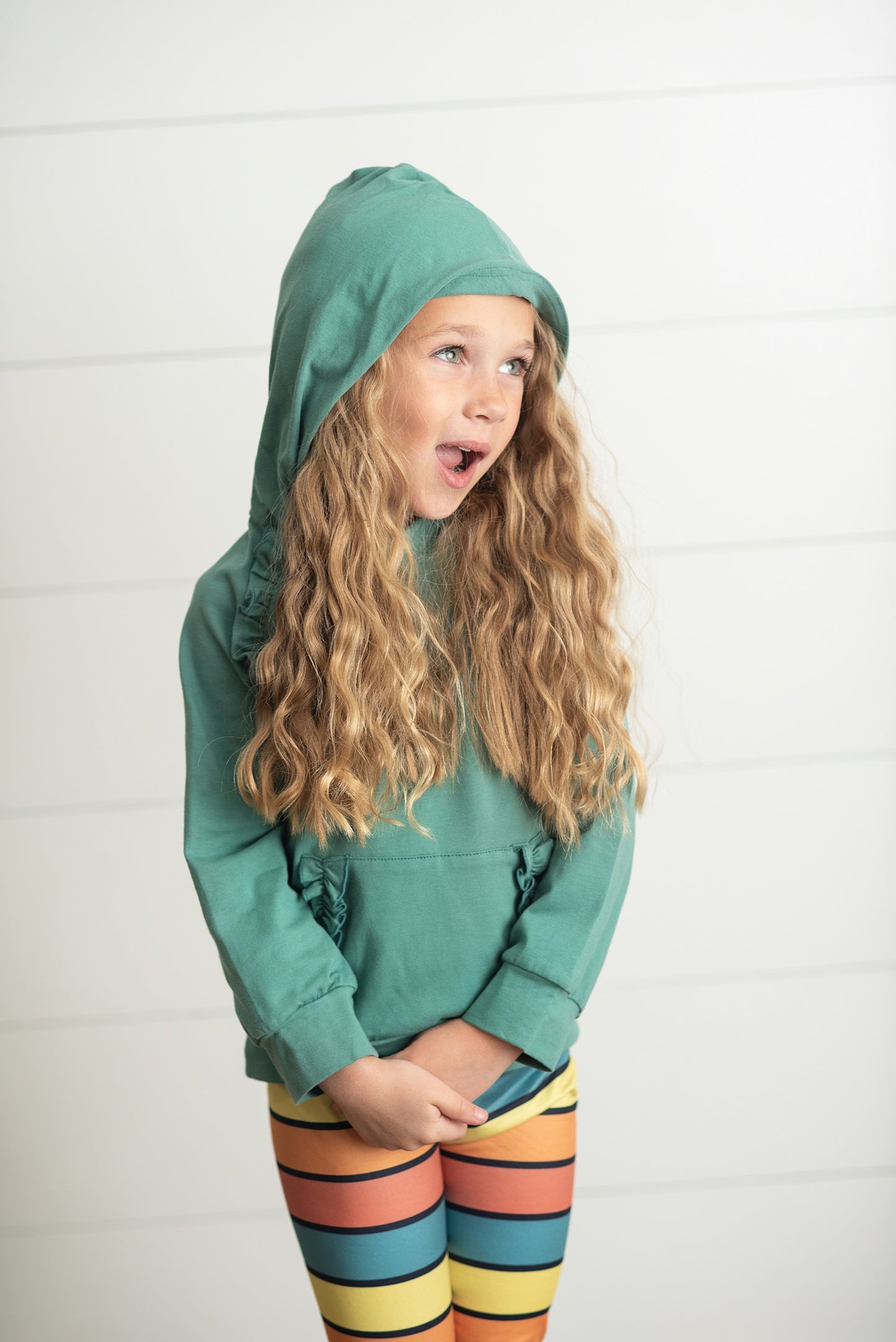 Sage Stripe Hoodie Set