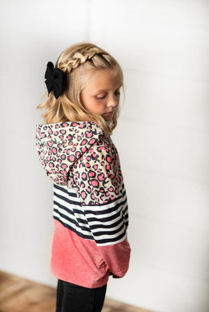 Pink Lep Stripe Hoodie Shirt