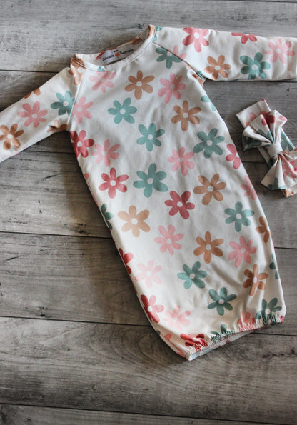 Flower Power Baby Gown