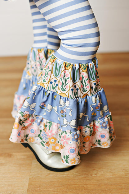 Lucy Blue Pink Bow Bell Pant Set