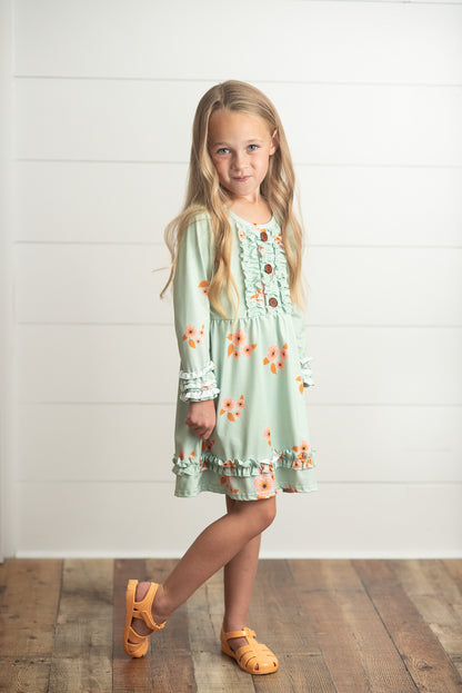 Mint Floral Dress