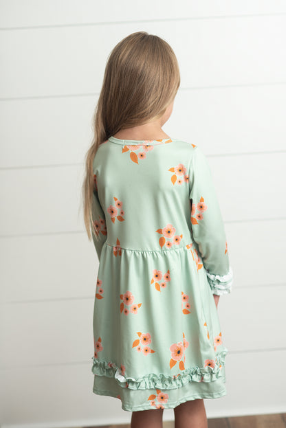 Mint Floral Dress