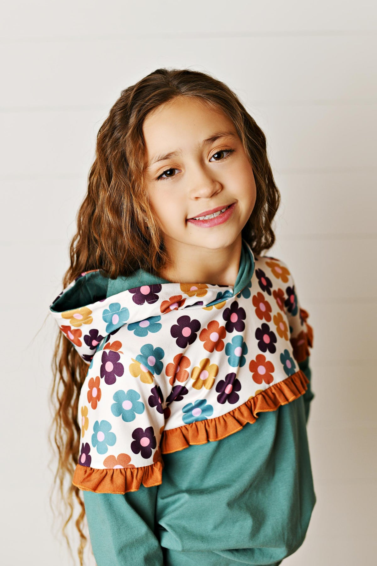 Molly Forest Green Floral Hooded Sweat Set