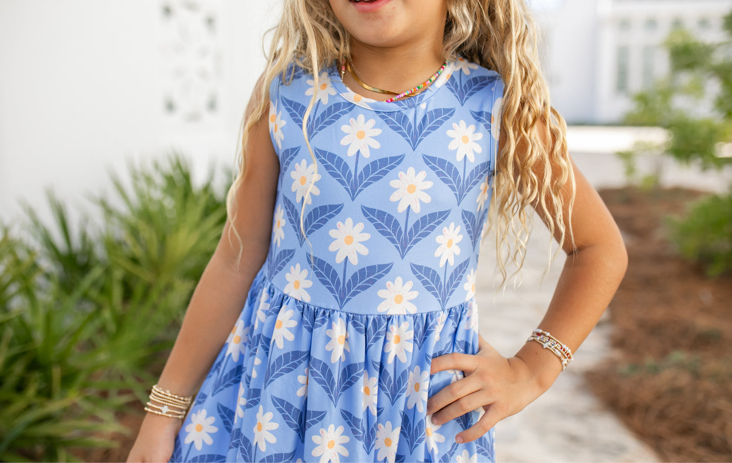 Olivia 3 Ruffle Blue Dress