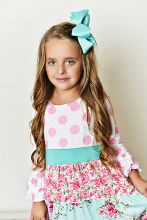 Pink Polka Dot Tiered Dress