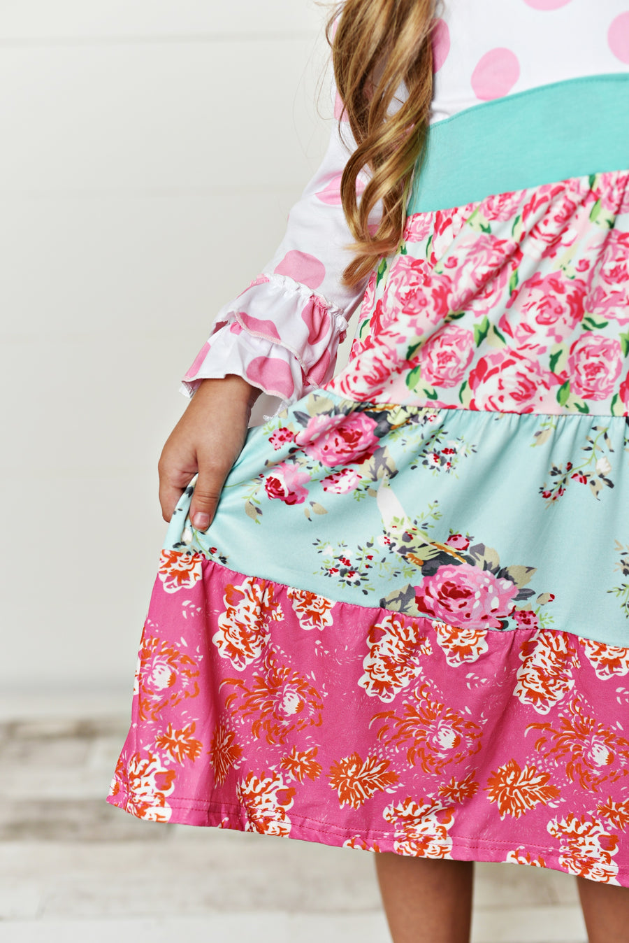 Pink Polka Dot Tiered Dress
