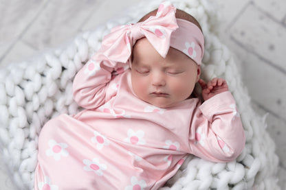 Pink Dainty Flower Baby Gown