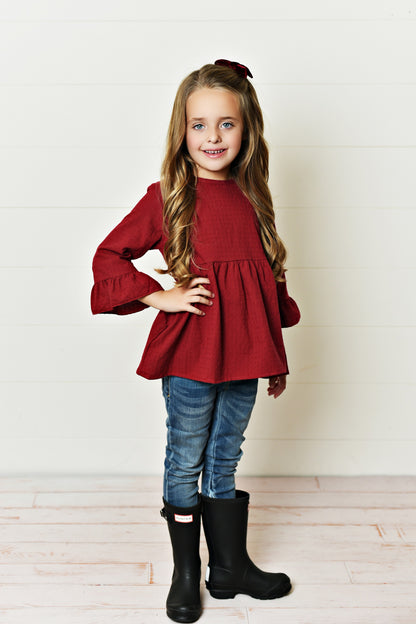 Plum Ruffle Shirt