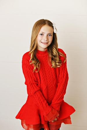 Red Skirted Sweater
