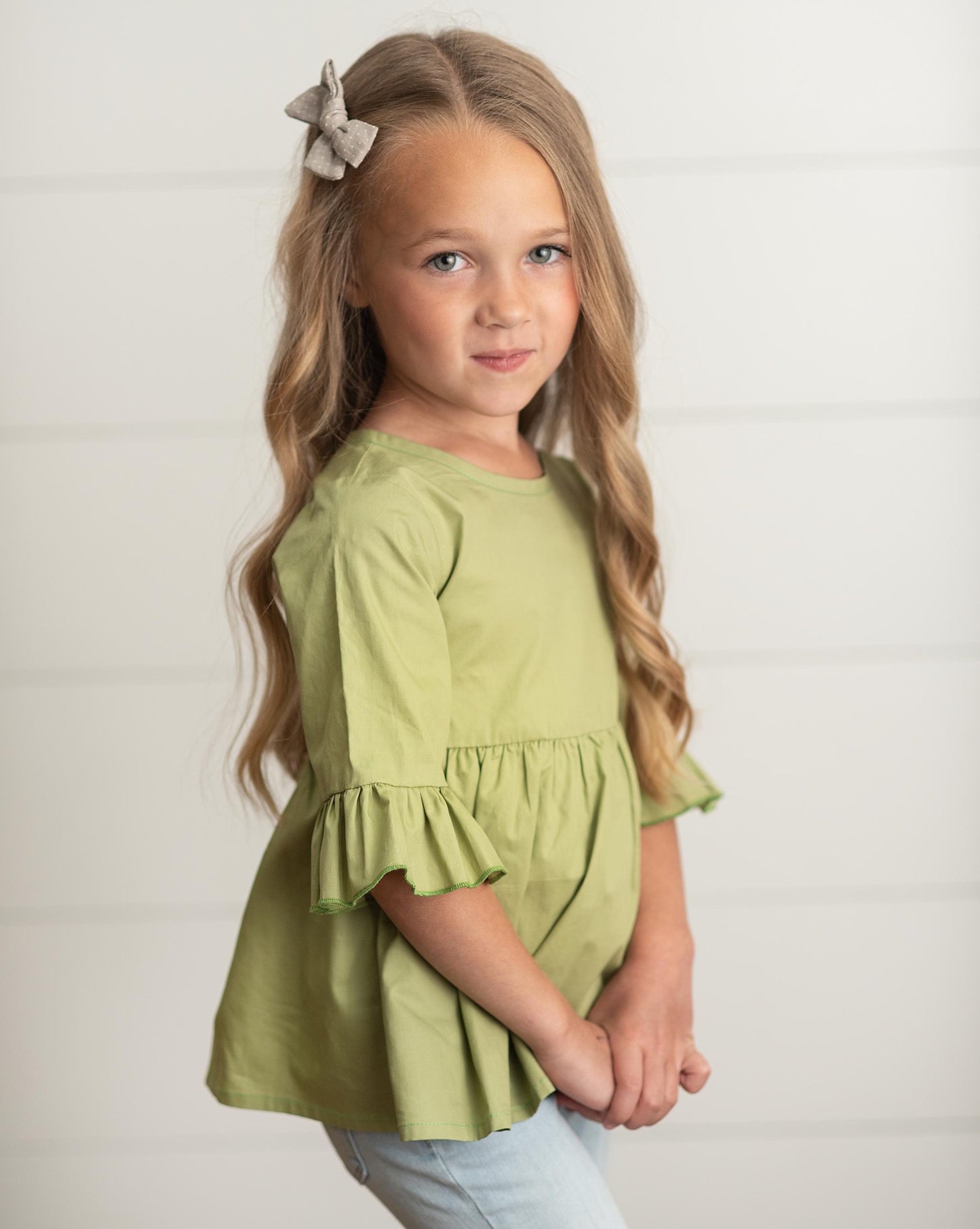 Sage Ruffle Shirt