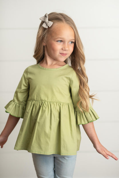 Sage Ruffle Shirt