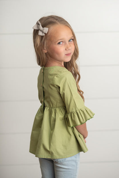 Sage Ruffle Shirt