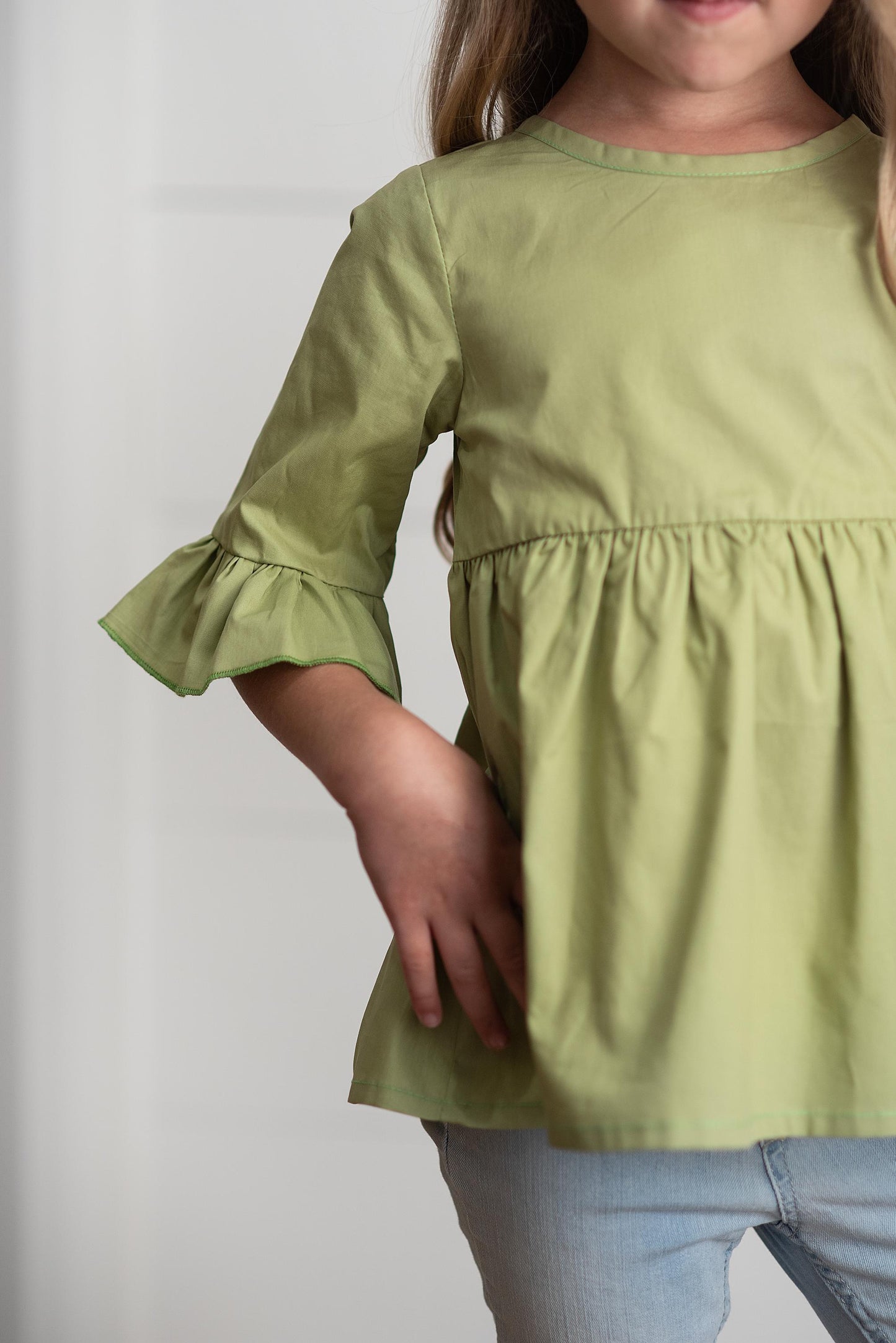 Sage Ruffle Shirt