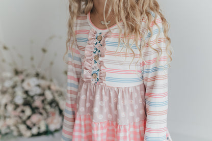 3 Tiered Sand Floral Pant Set