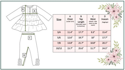 3 Tiered Sand Floral Pant Set
