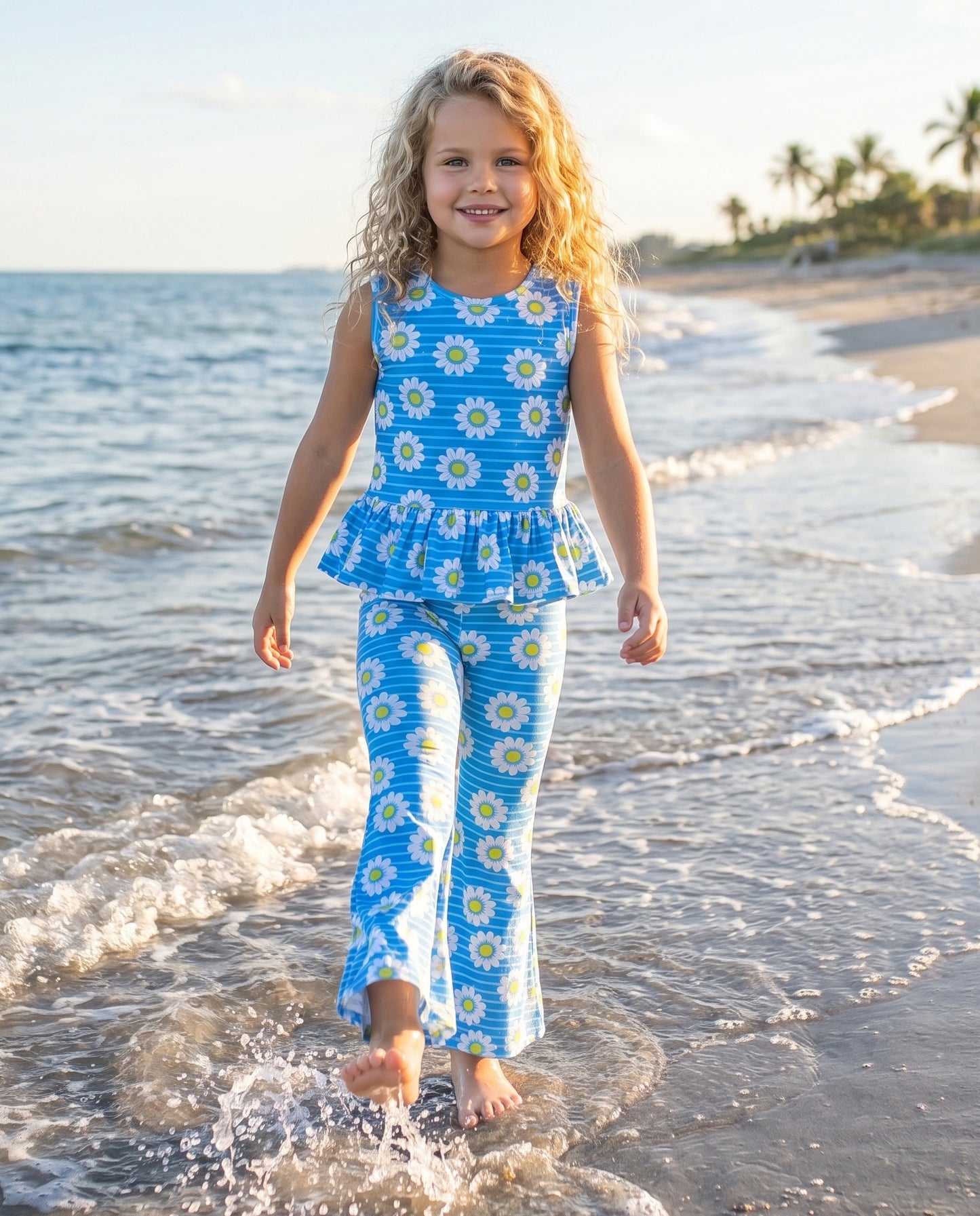 Blue Daisy Pant Set