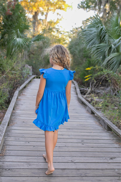 Bright Blue Floral Hi-Lo Short Set