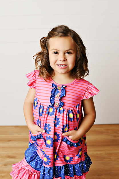 Hot Pink Daisy Short Set