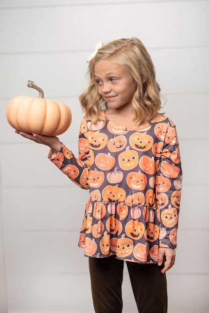 Jack O Lantern Pumpkin Pant Set