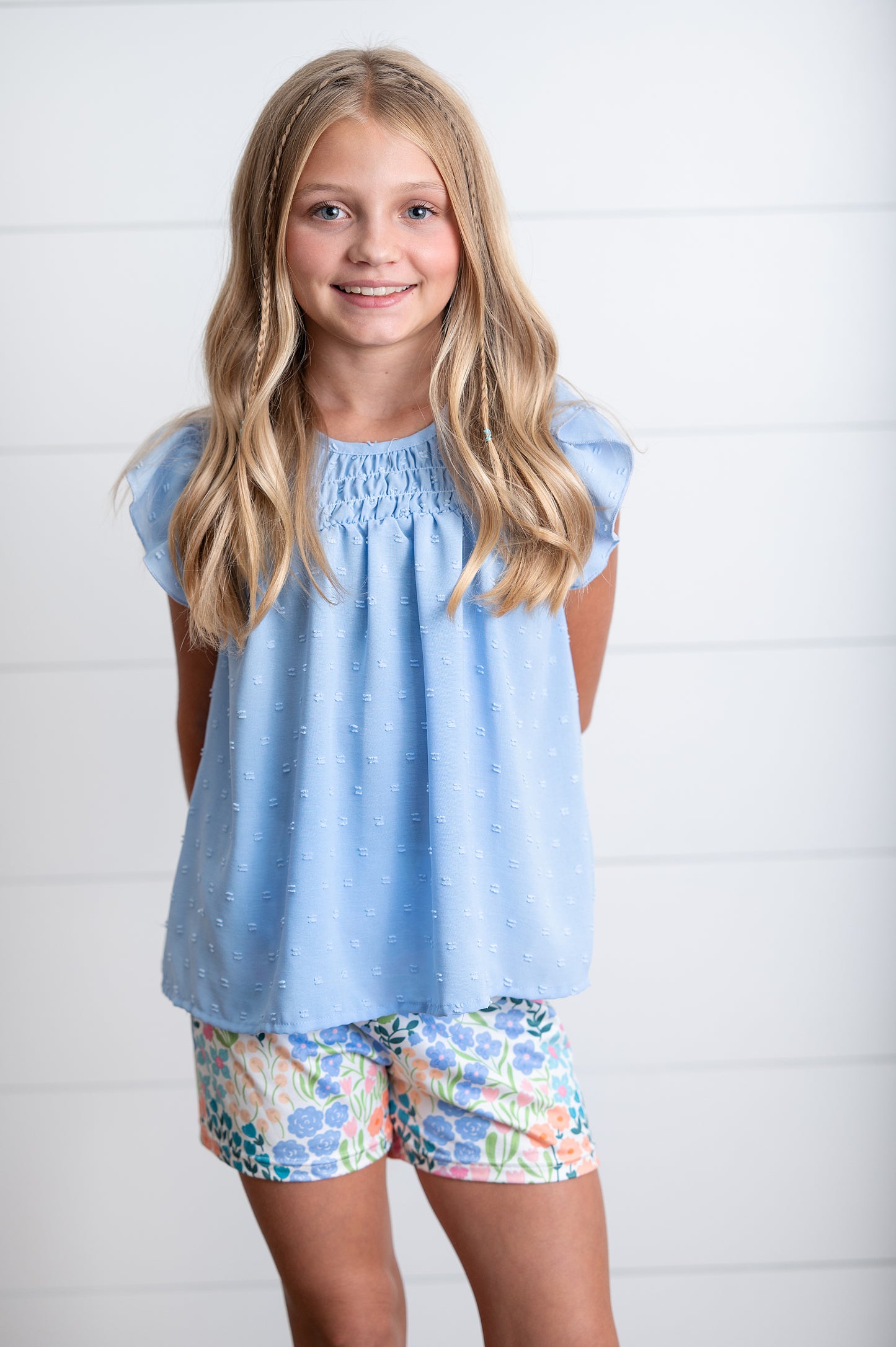 Periwinkle Floral Short Set