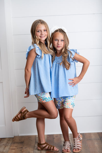 Periwinkle Floral Short Set
