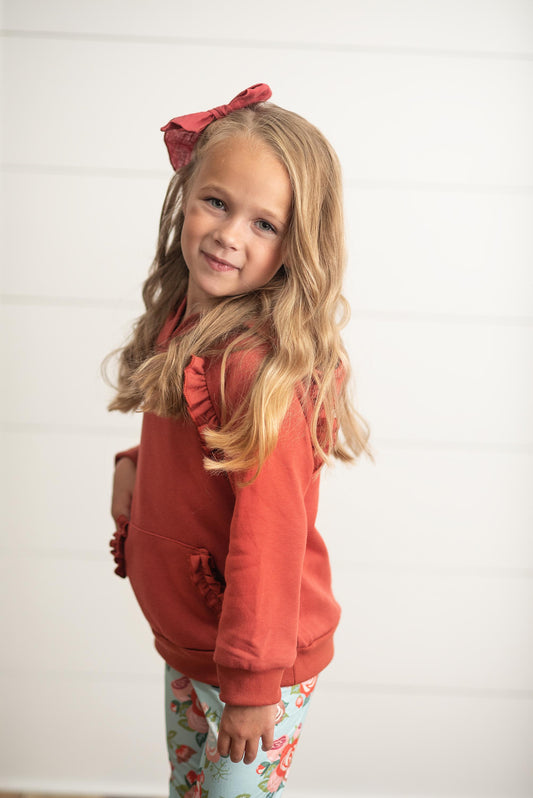 Rust Sweatshirt Hoodie Set