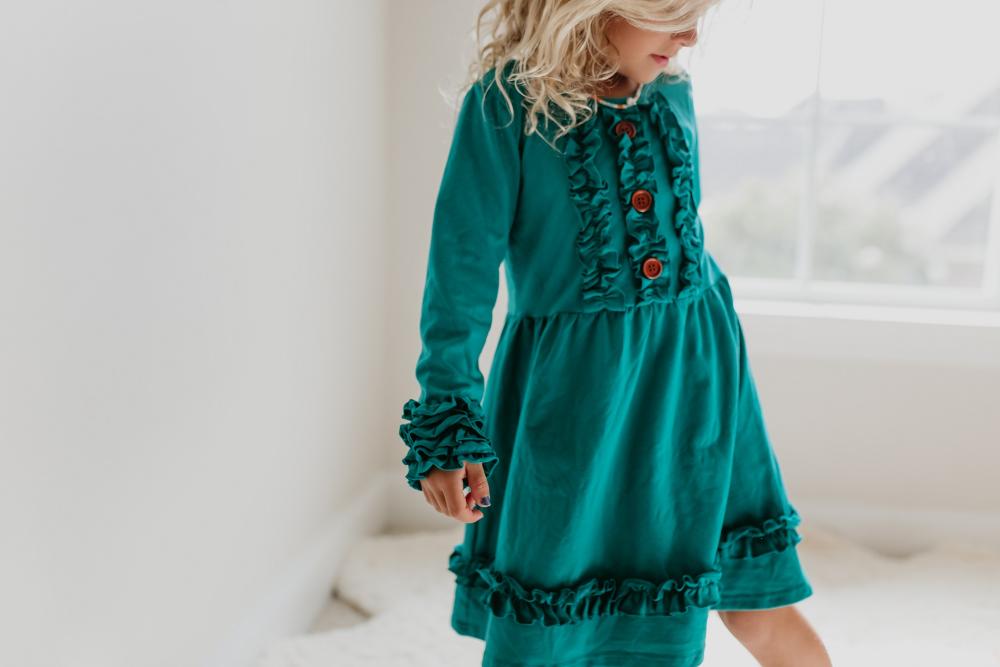 Solid Teal Dress