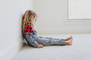 Red Check Hooded Set