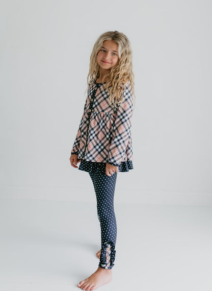 Tan Plaid Button Set