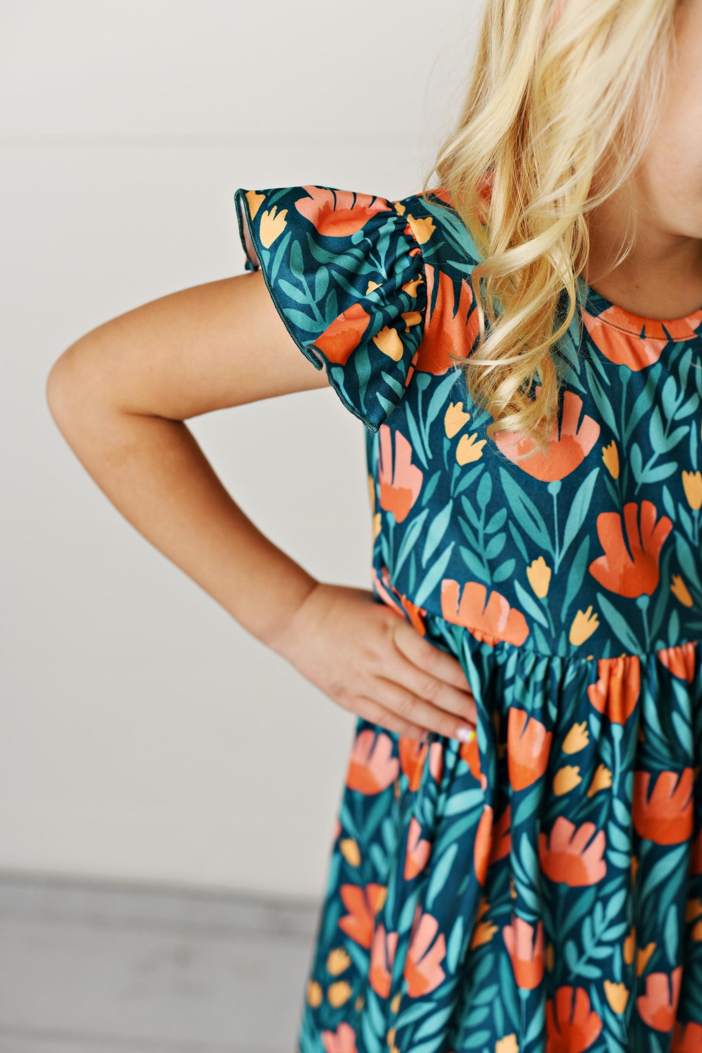 Teal Flutter Dress