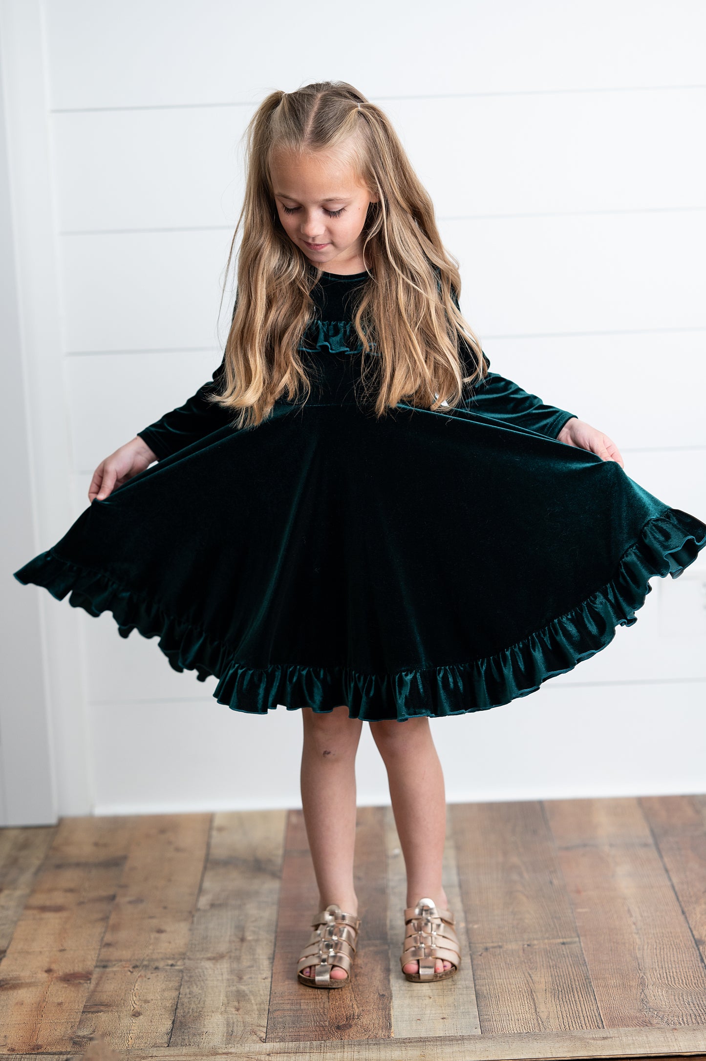 Emerald Green Velvet Dress