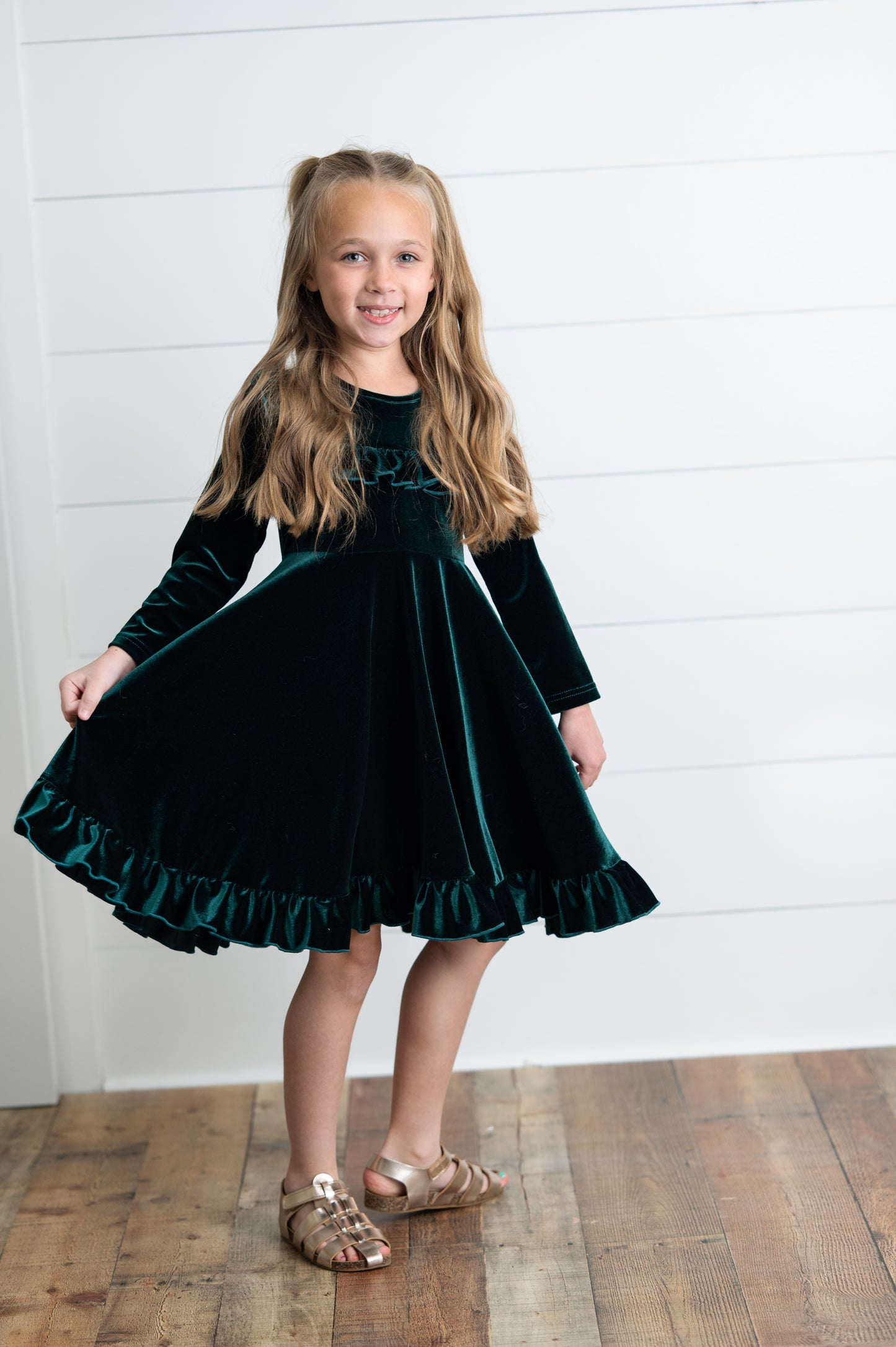 Emerald Green Velvet Dress
