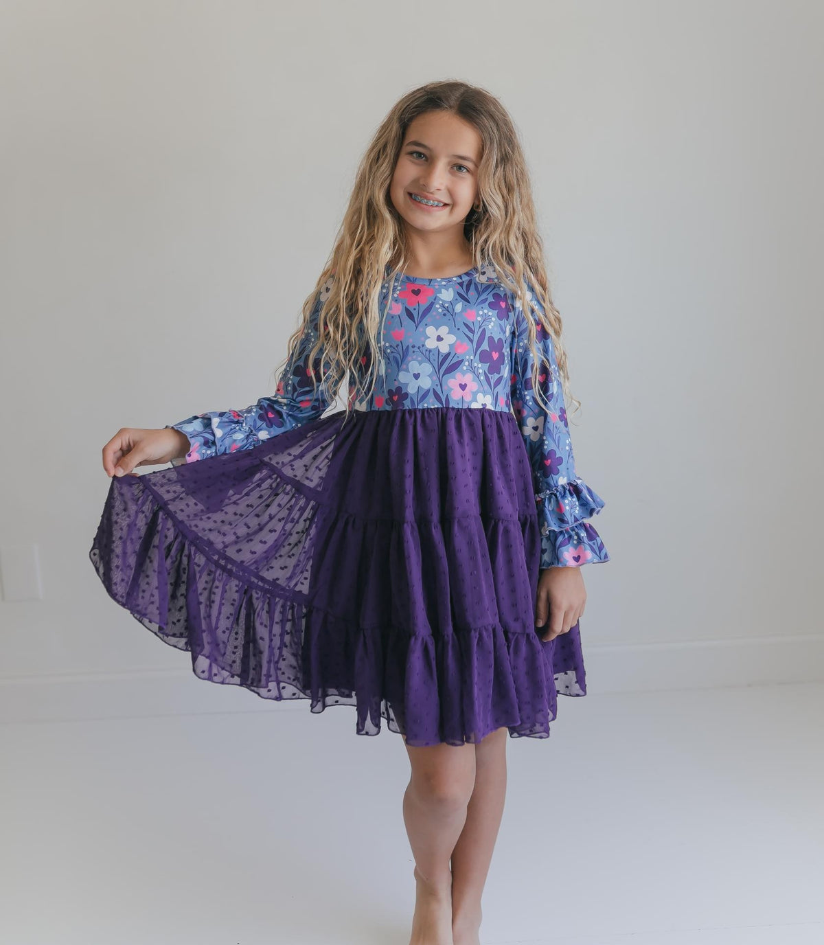 Zoey Plum Swiss Dot Twirl Dress