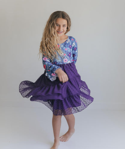 Zoey Plum Swiss Dot Twirl Dress