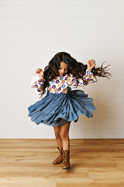Zoey Twilight Teal Twirl Dress