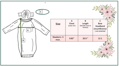 Bow Rows Baby Gown