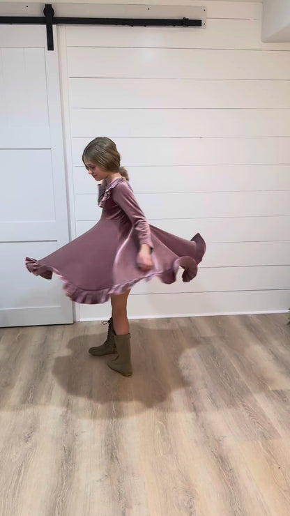 Booke Rosy Dusk Velvet Twirl Dress